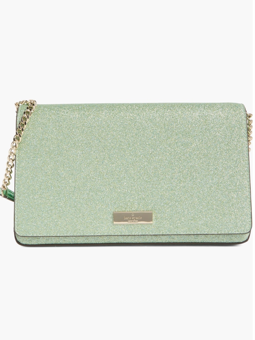 $329 Kate Spade ♠️ Kenzie Small Convertible Crossbody Clutch Green Gold Tone NWT
